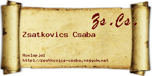 Zsatkovics Csaba névjegykártya