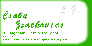csaba zsatkovics business card